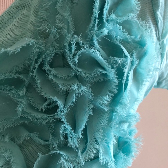 Sea foam green ruffled top - Picture 2 of 3